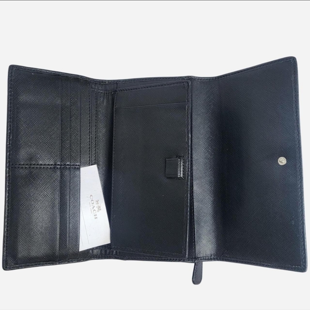 Coach Black and Tan Leather Wallet - Picture 4 of 4
